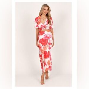 Petal & Pup Lucy Two Piece Set- Pink Floral, Size Small